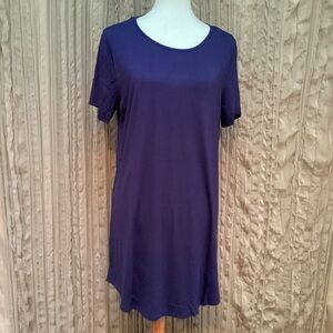 Cheibear 🆕 sleep shirt, casual loungewear, round neck, curved hem, pullover, Med